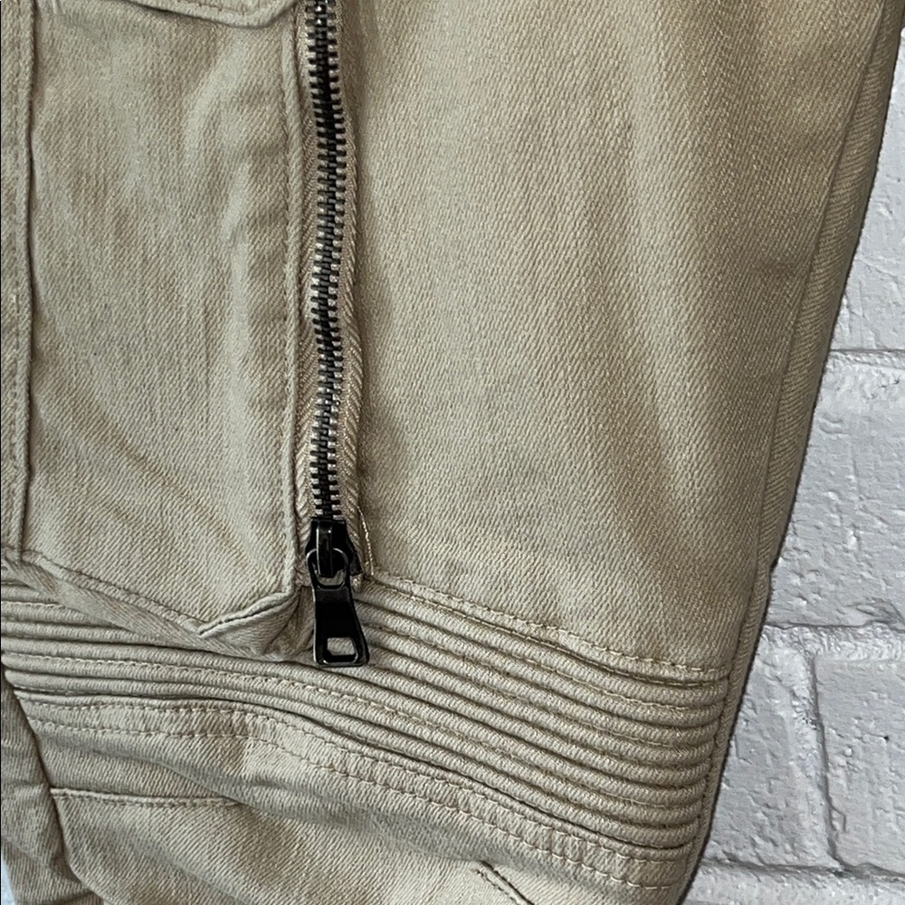 Smoke Rise Men's Slim Tapered Fit Bottom Zipper Cargo Pants 36x32 Khaki Edgy - Picture 6 of 15